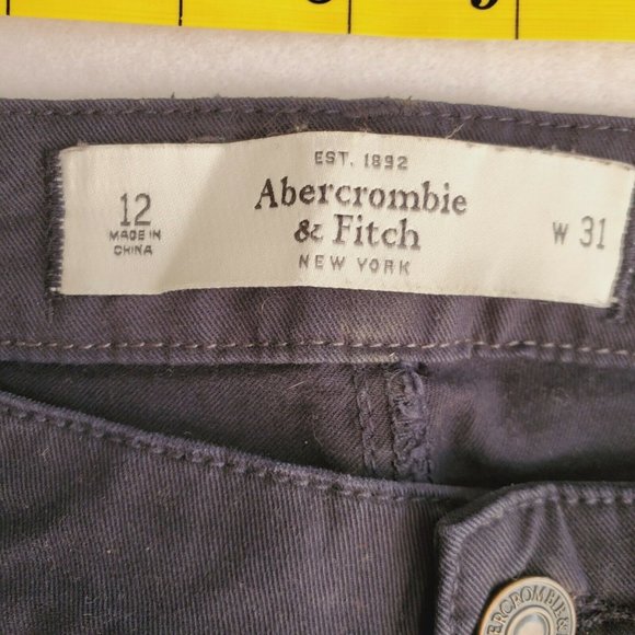 Abercrombie & Fitch size 12 Khaki Pants Navy Blue - Picture 4 of 8